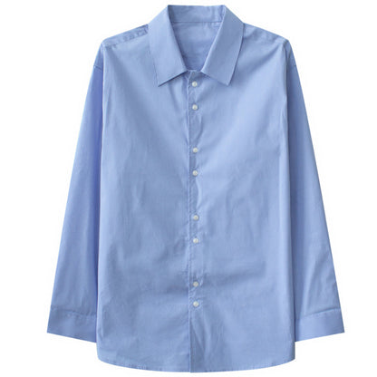 Loose Casual Lapel Pinstripe Shirt