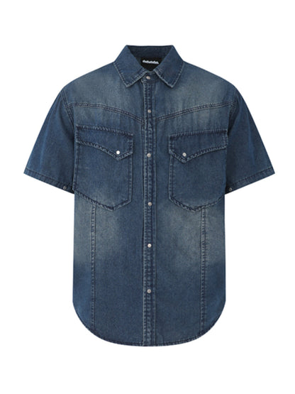 Vintage Loose Casual Washed Denim Shirt