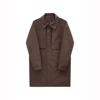Men's Loose Lapel Mid-length Casual Jacket