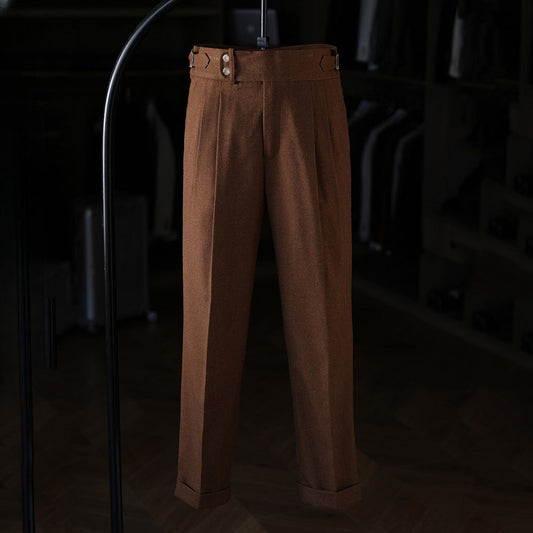 Paris Buckle Adjustable Straight Trousers