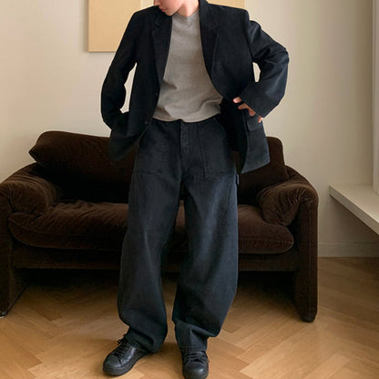 Casual Loose Fit Single-breasted Suit Jacket