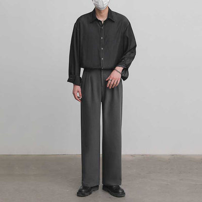 Loose Solid Color Drape Non-iron Shirt