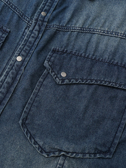 Vintage Loose Casual Washed Denim Shirt
