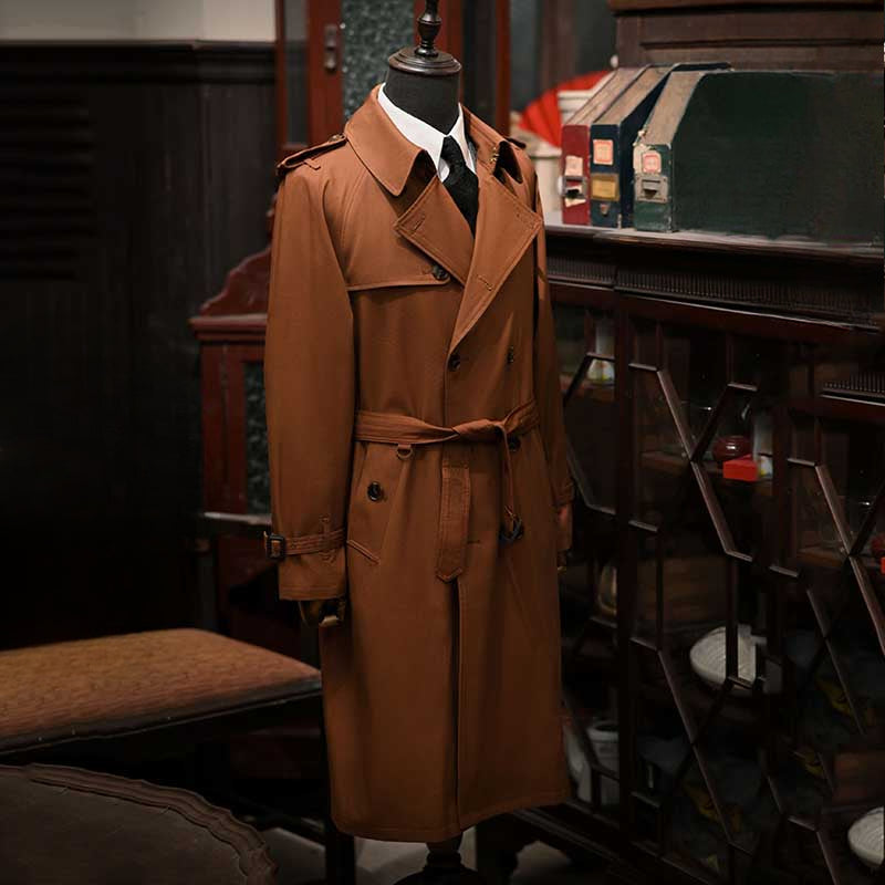 Double Breasted Business Casual Raglan Sleeve Coat