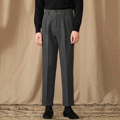 Brushed Retro Straight Warm Casual Trousers