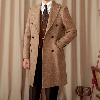 Wool-Silk Blend Tweed Coat