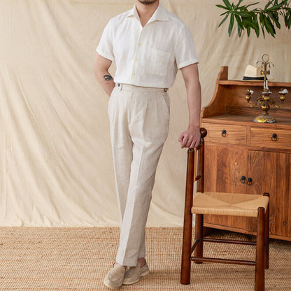 100% Linen Breathable Casual Thin Business Shirt