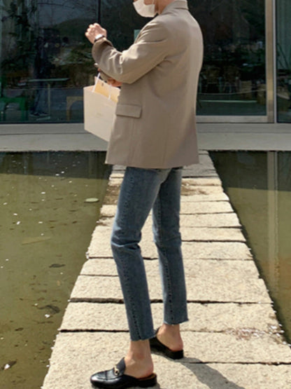 Korean Style Loose Casual Single-breasted Blazer