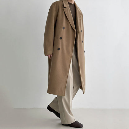 Solid Color Woolen Loose Thick Coat