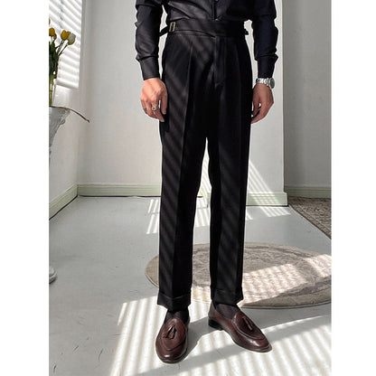 Retro High Waist Straight Business Casual Pants