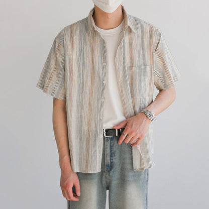 Loose Striped Floral Shirt