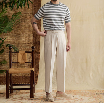 Summer Striped Crew Neck T-Shirt
