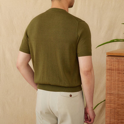 Lyocell Breathable Casual Round Neck T-shirt