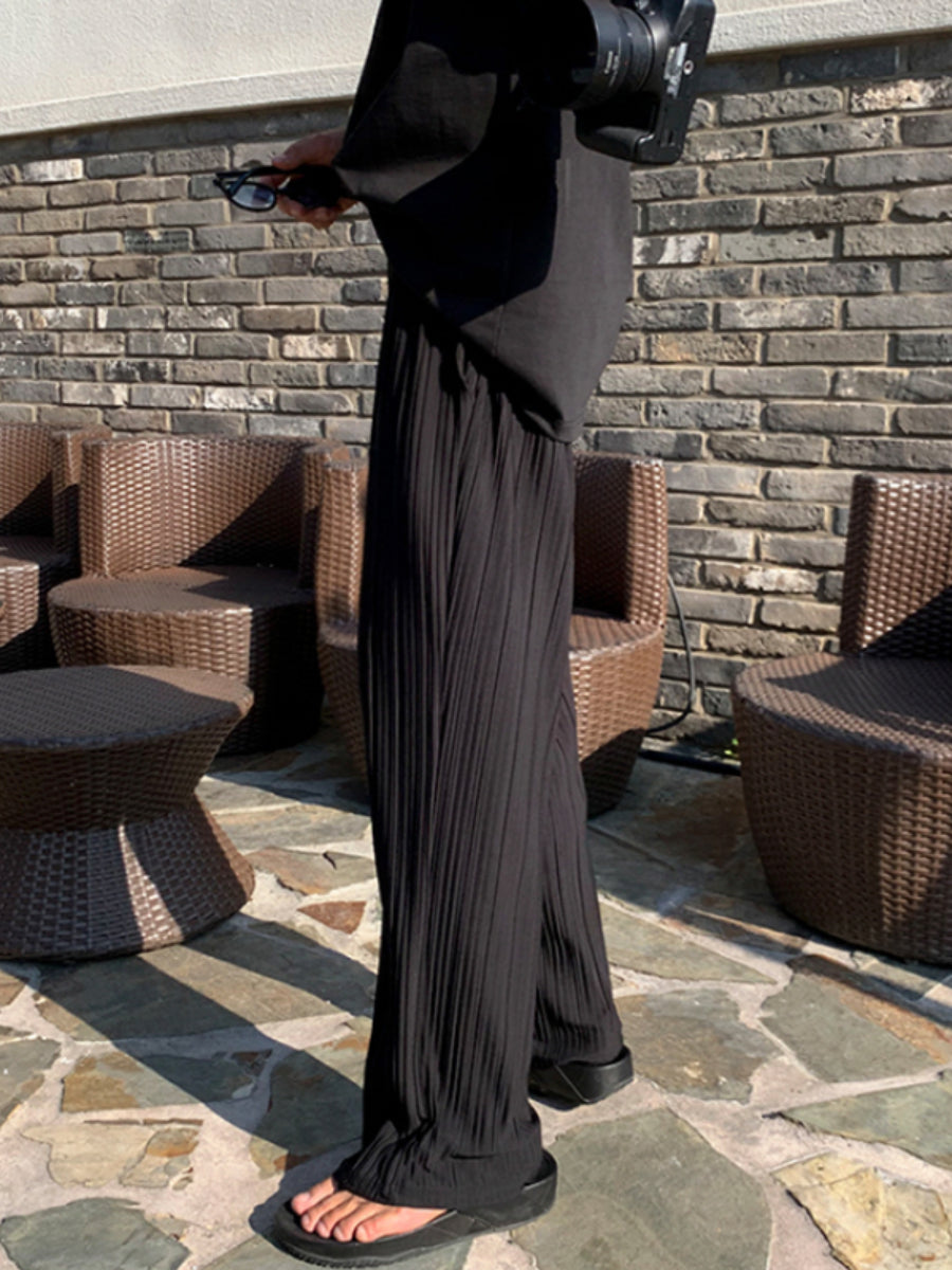 Straight Loose Drape Wide-leg Ice Silk Pants