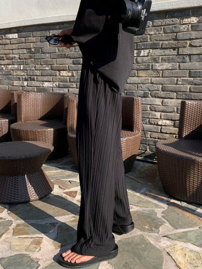 Straight Loose Drape Wide-leg Ice Silk Pants