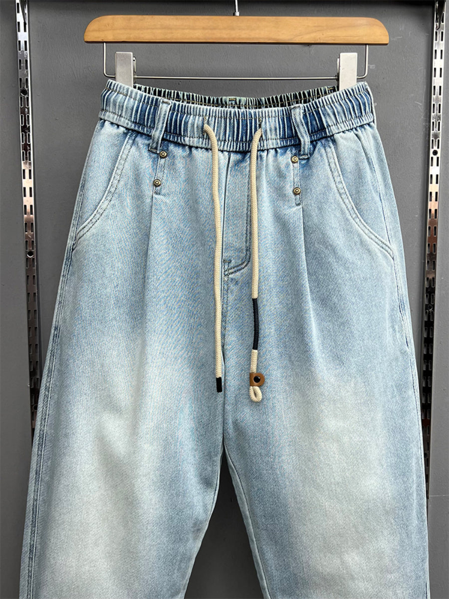 American Loose Denim Stretch Soft Harem Pants