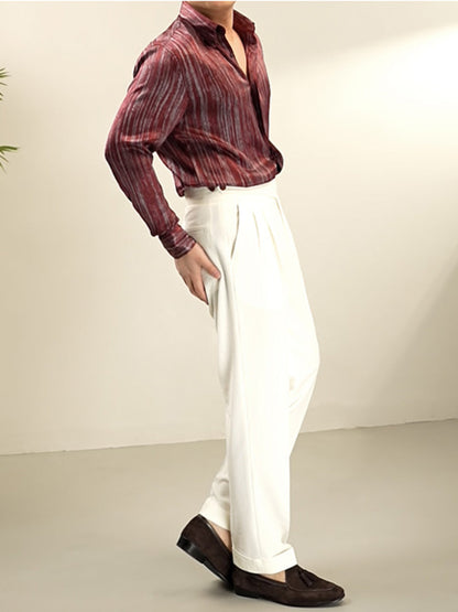Striped Non-iron Thin Single-breasted Shirt