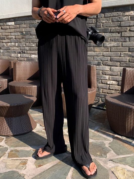 Straight Loose Drape Wide-leg Ice Silk Pants